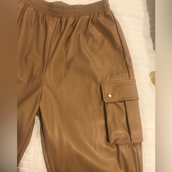 Tall 🤎 Faux Leather Pocket Detail sweatpants 
New 30” - Picture 7 of 9